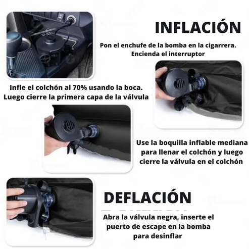 Colchón inflable para automóvil: resistente, suave y cómodo
