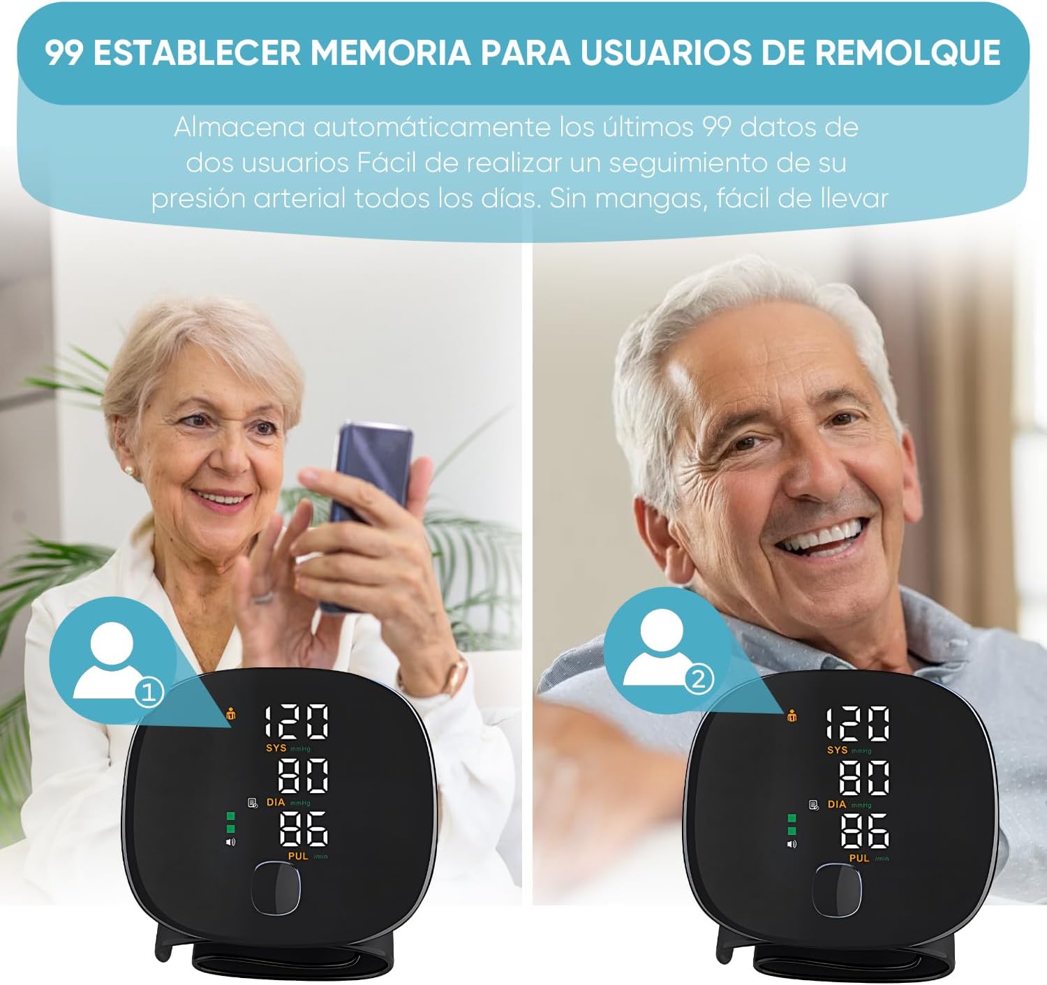 Monitor de presión arterial de muñeca de grado clínico