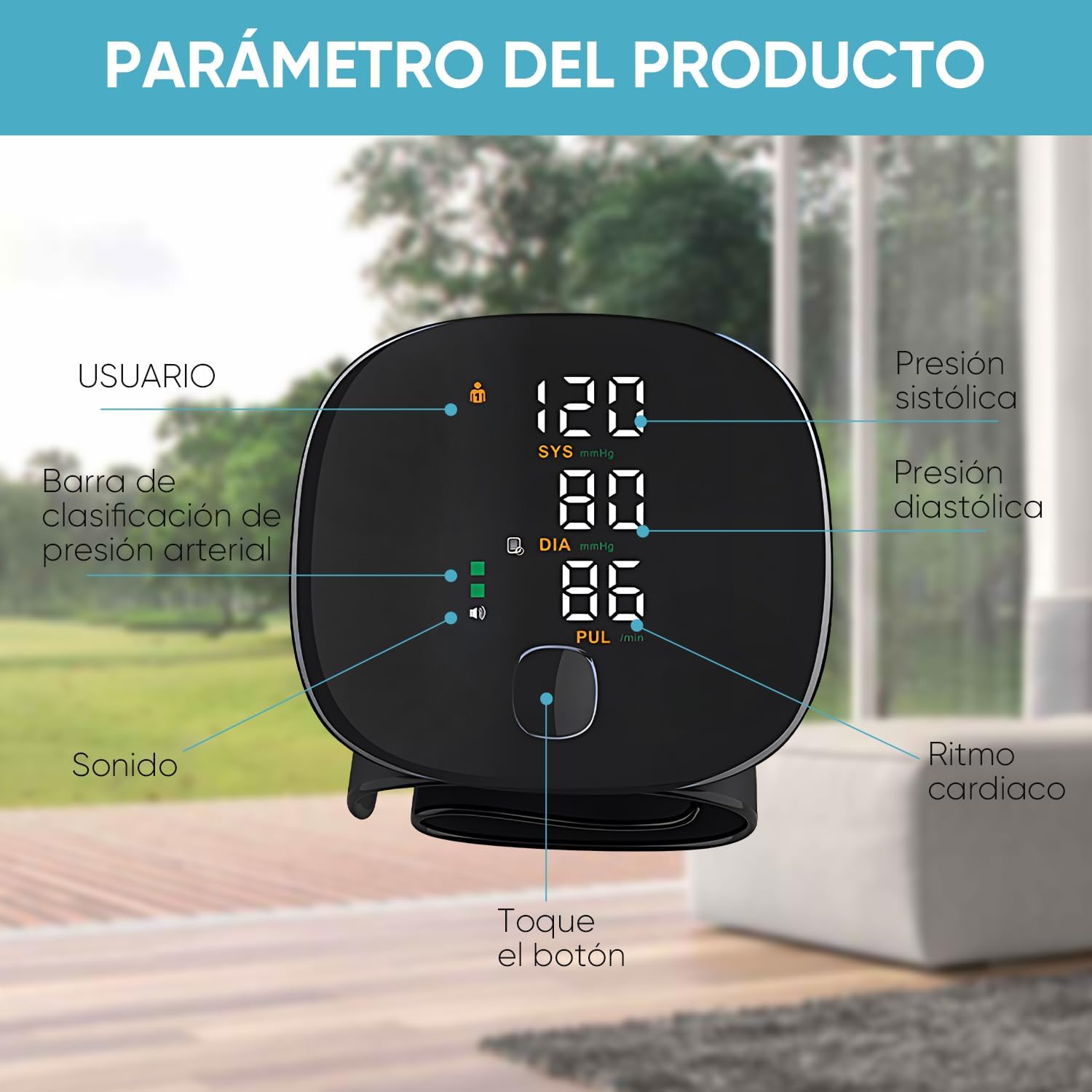 Monitor de presión arterial de muñeca de grado clínico