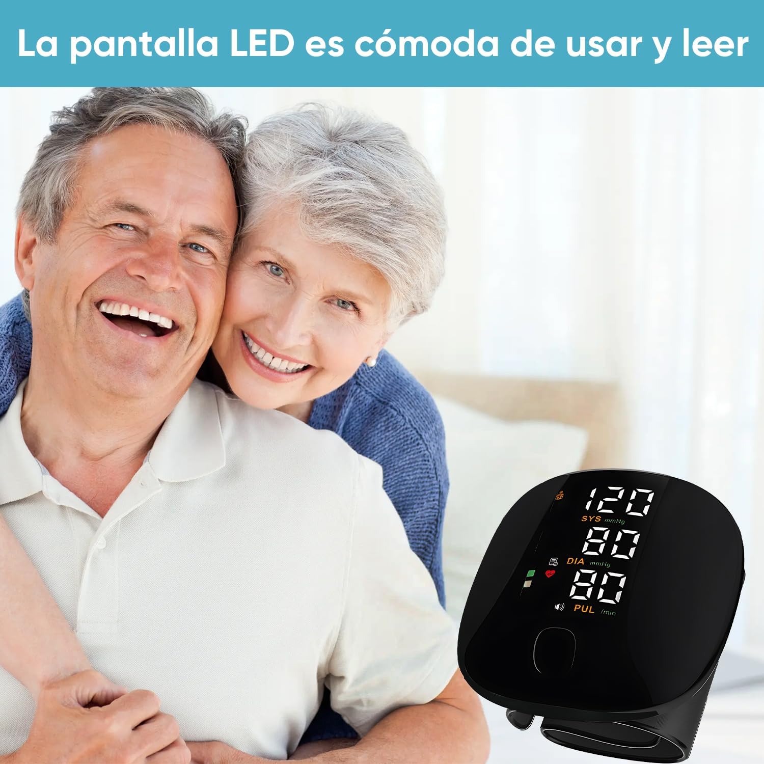 Monitor de presión arterial de muñeca de grado clínico