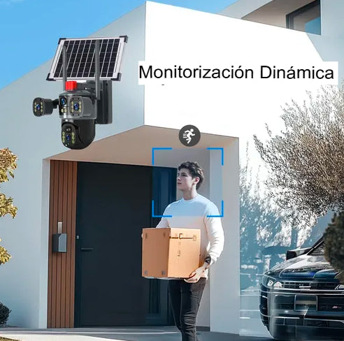 Cámara domo solar de 360° con triple lente