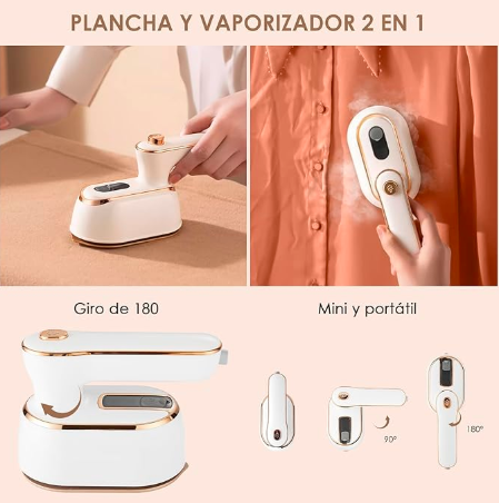 Plancha Vapor para Ropa Vertical Mini Y Portátil