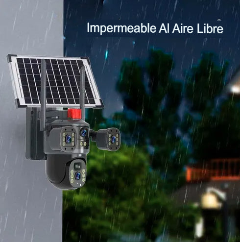 Cámara domo solar de 360° con triple lente
