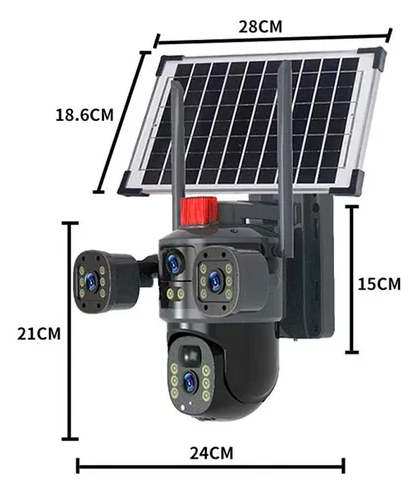 Cámara domo solar de 360° con triple lente
