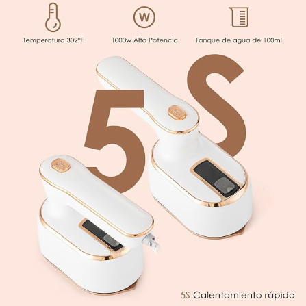 Plancha Vapor para Ropa Vertical Mini Y Portátil