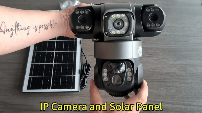 Cámara domo solar de 360° con triple lente